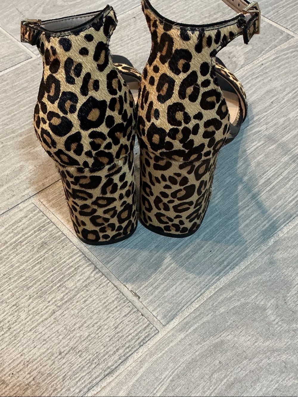 Sam Edelman Daniella Leopard Print Ankle-Strap Block Heels Women’s Sz 8M - Picture 3 of 8